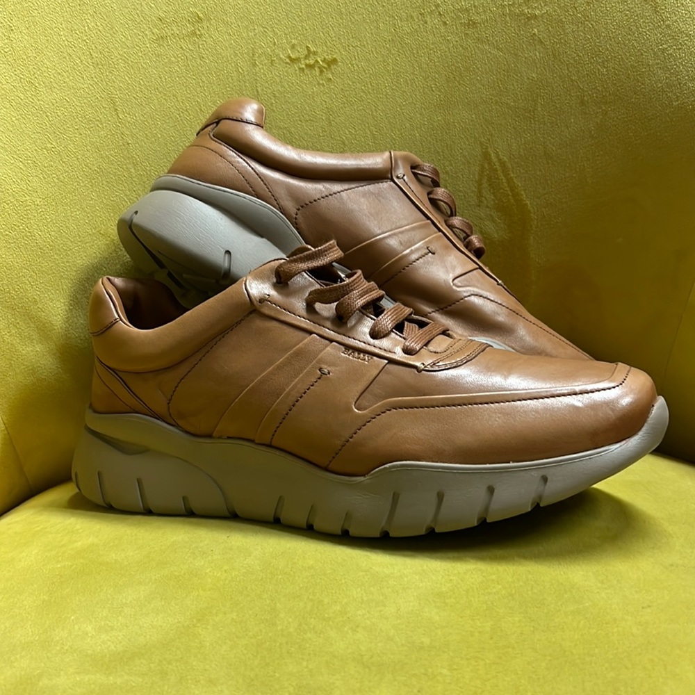 Bally Bizard Tan Leather Sneakers